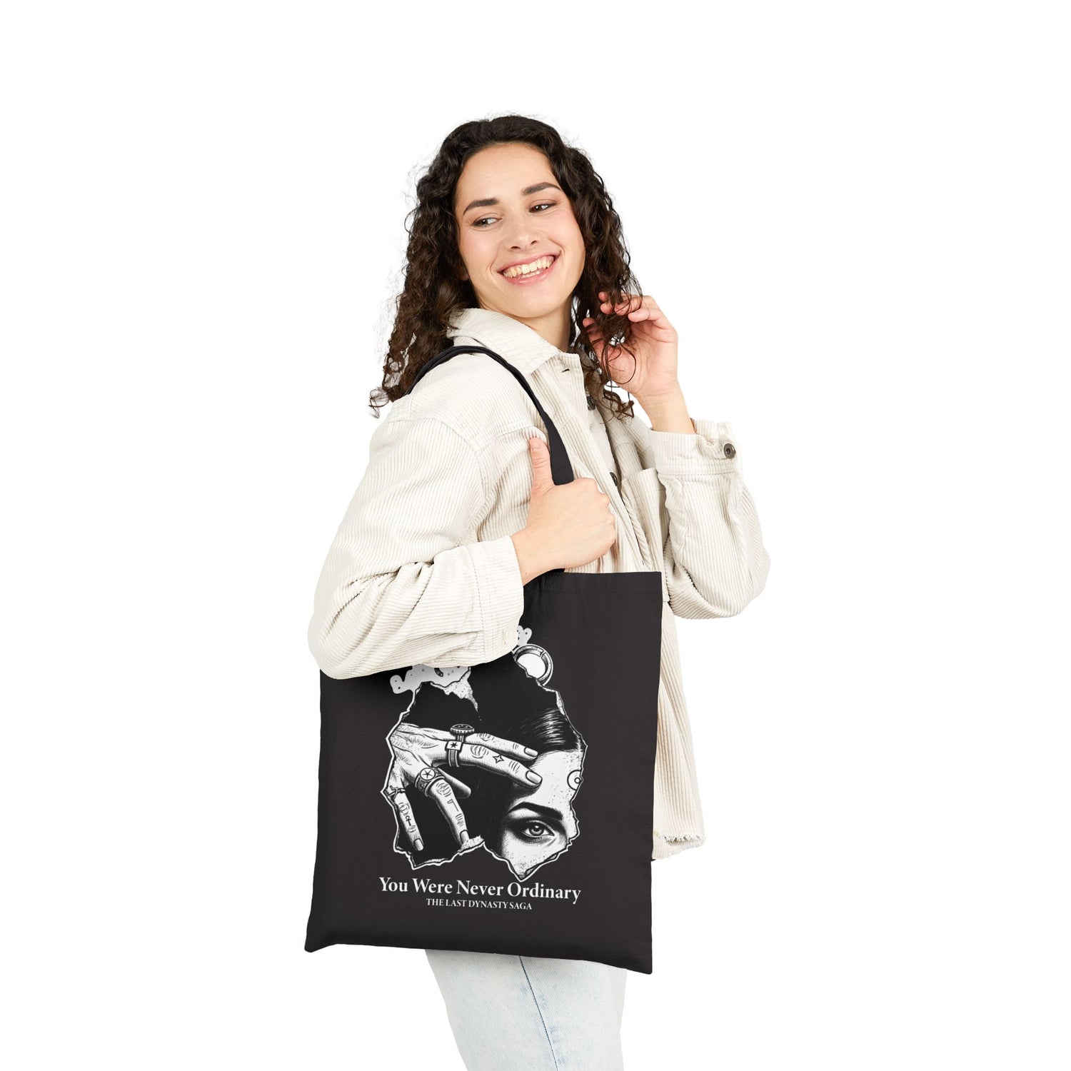 Canvas Tote Bag — Monochrome Surreal Portrait Art Tote
