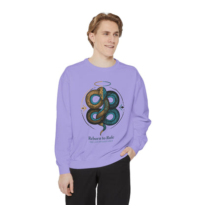 Snake Emblem Sweatshirt — "Reborn to Rule" Graphic Crewneck