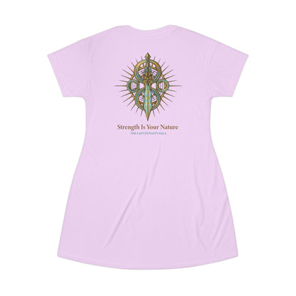 Rise Without Permission T‑Shirt Dress — Empowerment Graphic AOP Dress