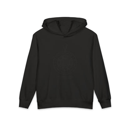 The SAGA Compass with a Spell Youth Hoodie — Geometric Anubis Design "You Are The Spell"