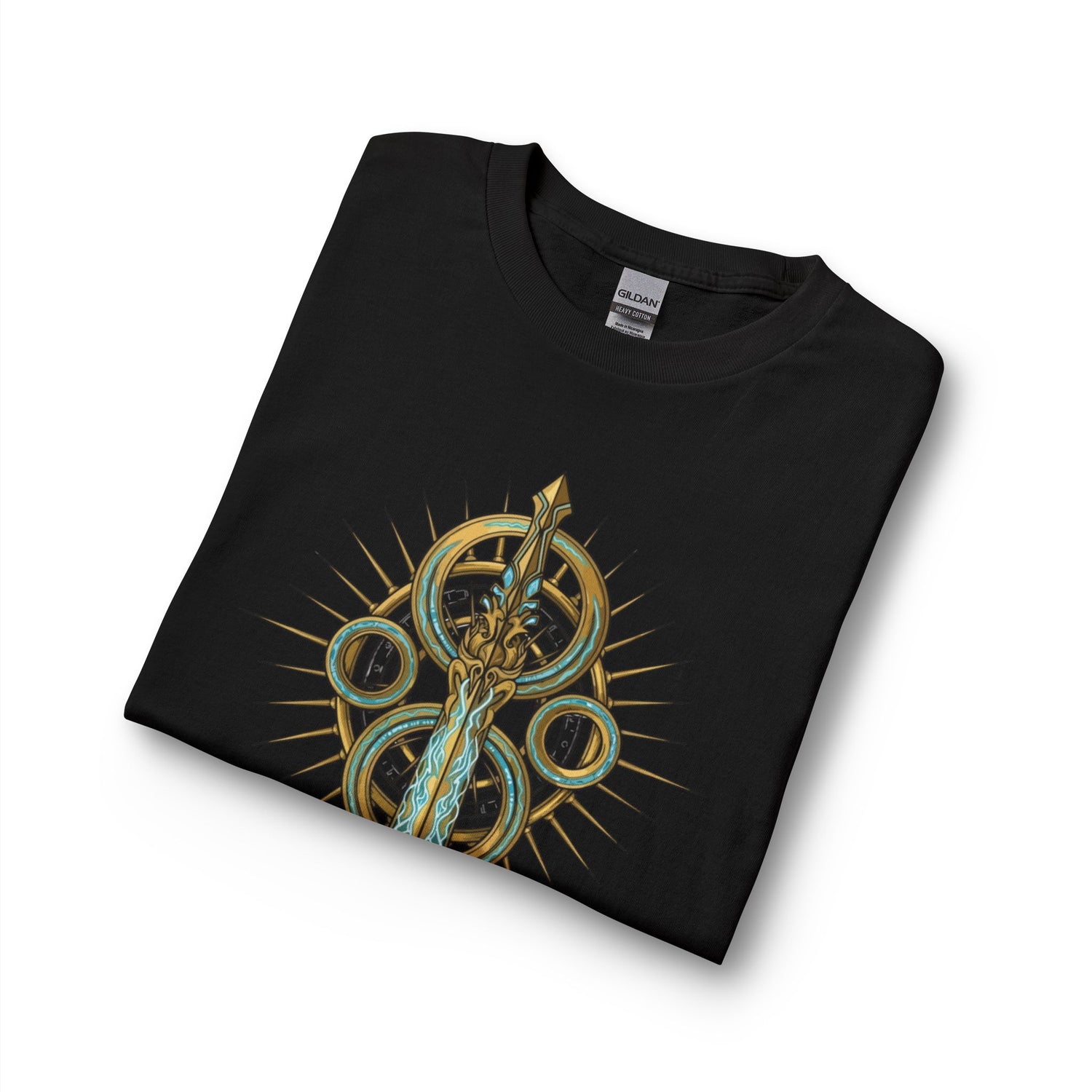 Strength Is Your Nature Long Sleeve Tee — Geometric Serpent Sword and Scarab Design