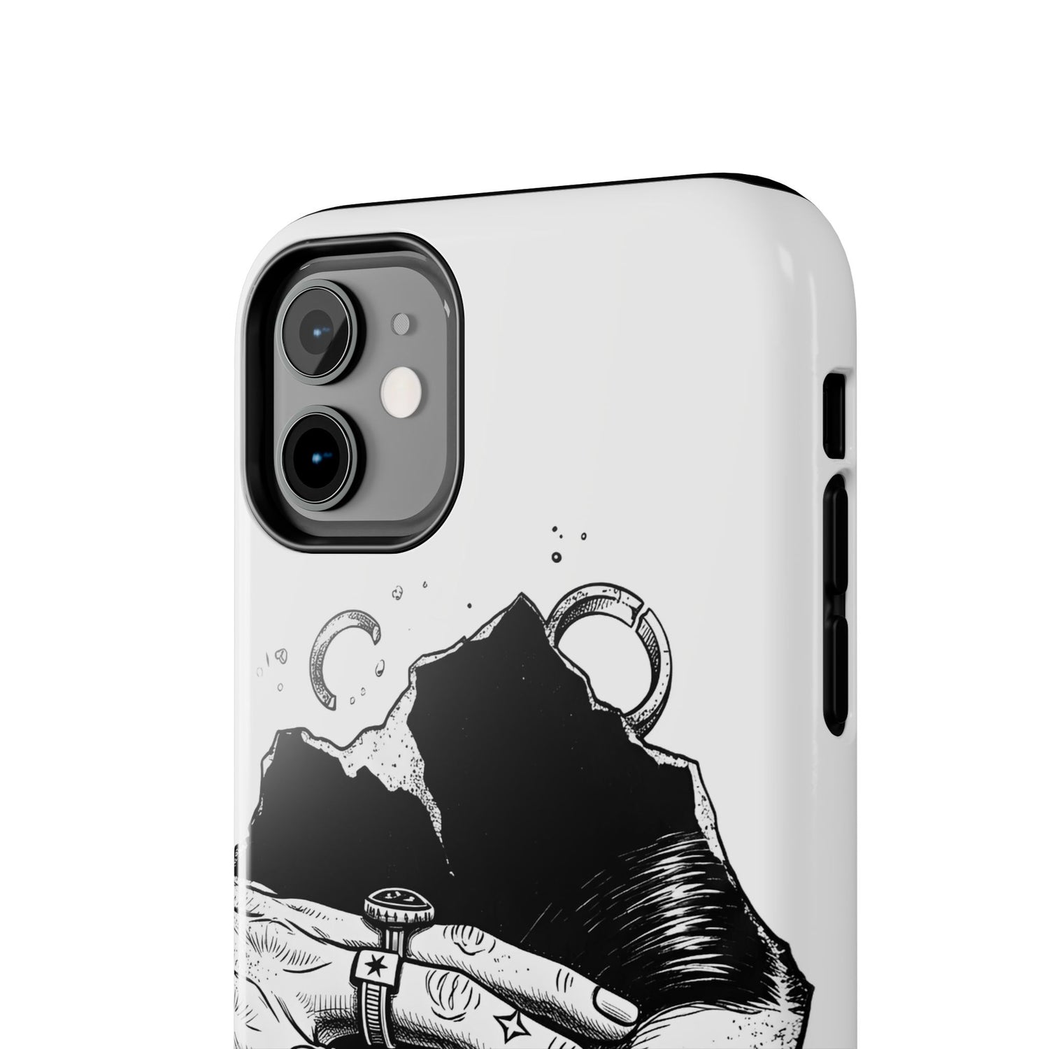 Tough Phone Case — Veiled Truth Black &amp; White Mystic Illustration