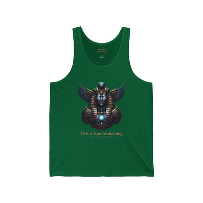 Egyptian Scarab &amp; Eye Tank Top — "This Is Your Awakening" Spiritual Graphic Tank