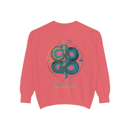 Snake Emblem Sweatshirt — "Reborn to Rule" Graphic Crewneck