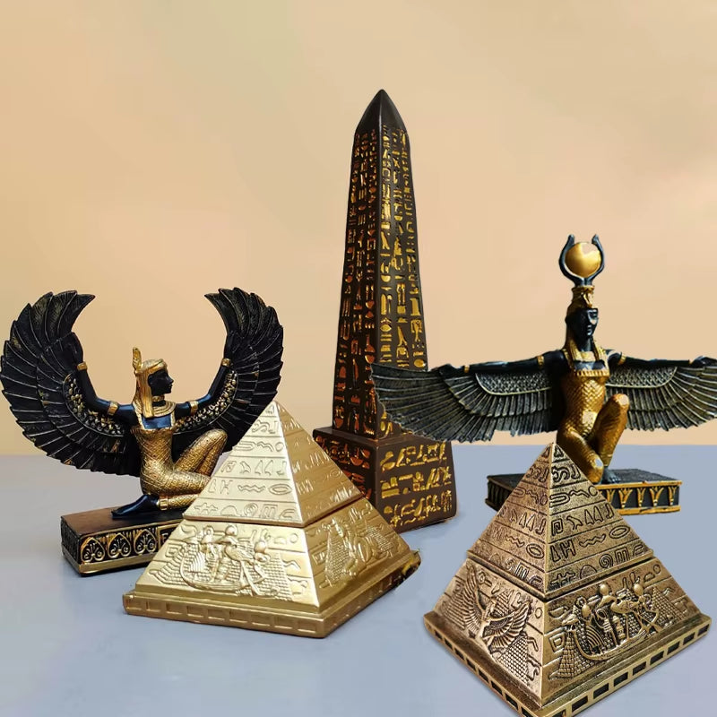 The Temple Relics Collection Pyramid • Obelisk • Isis Guardian Sculpture