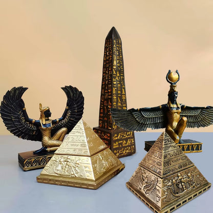 The Temple Relics Collection Pyramid • Obelisk • Isis Guardian Sculpture