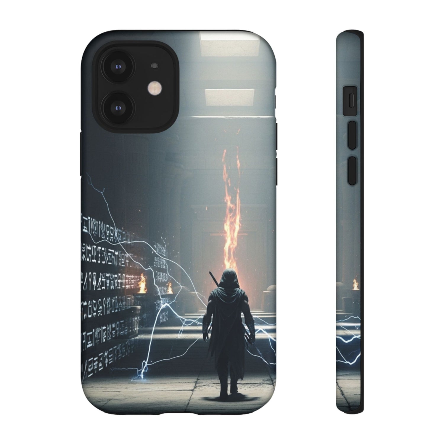 Phone Case - Cybermage Silhouette with Lightning Spell