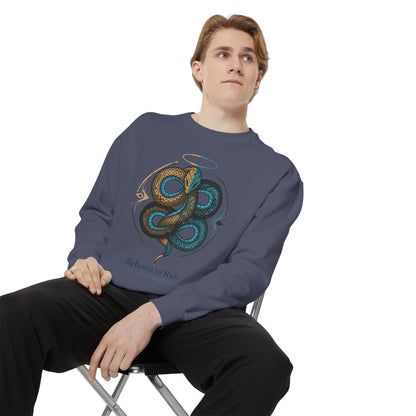 Snake Emblem Sweatshirt — "Reborn to Rule" Graphic Crewneck