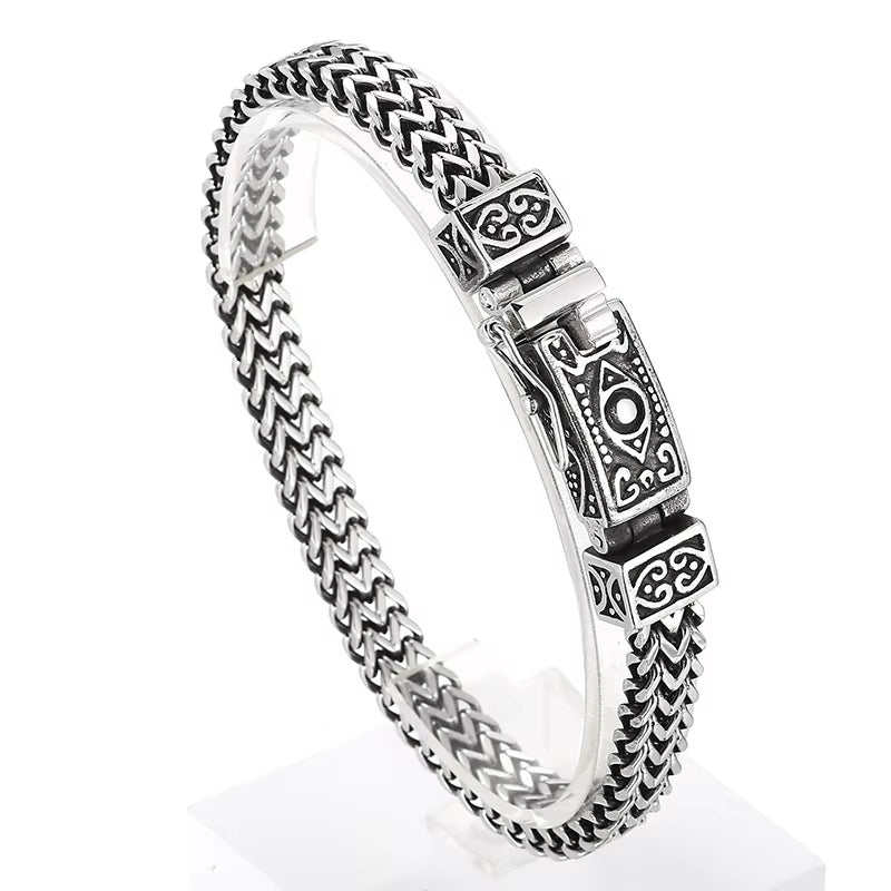 Ankh Mesh Bracelet 8mm Stainless Steel Chain | Symbol of Life