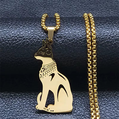 Scarab &amp; Solar Eye Pendant Necklace Gold-Tone Stainless Steel with Ankh Detail (Unisex)