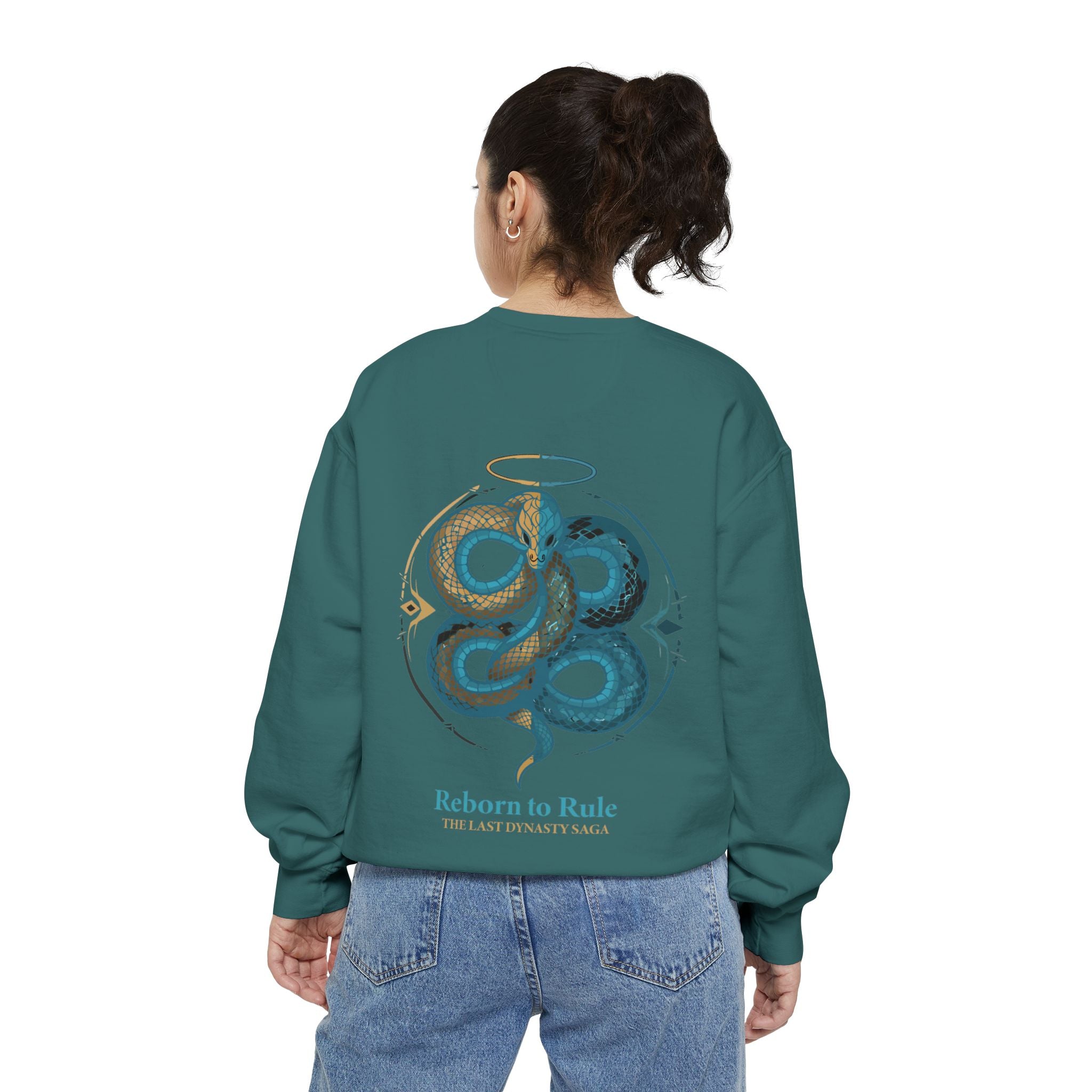 Snake Emblem Sweatshirt — "Reborn to Rule" Graphic Crewneck