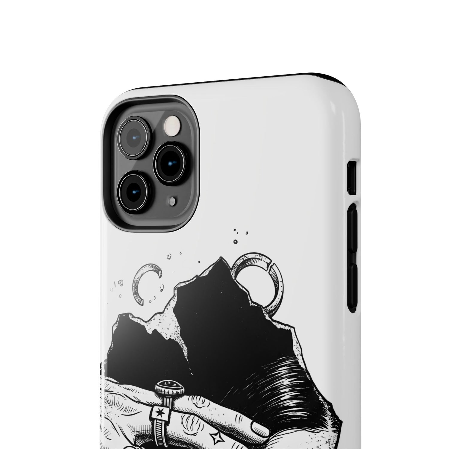 Tough Phone Case — Veiled Truth Black &amp; White Mystic Illustration