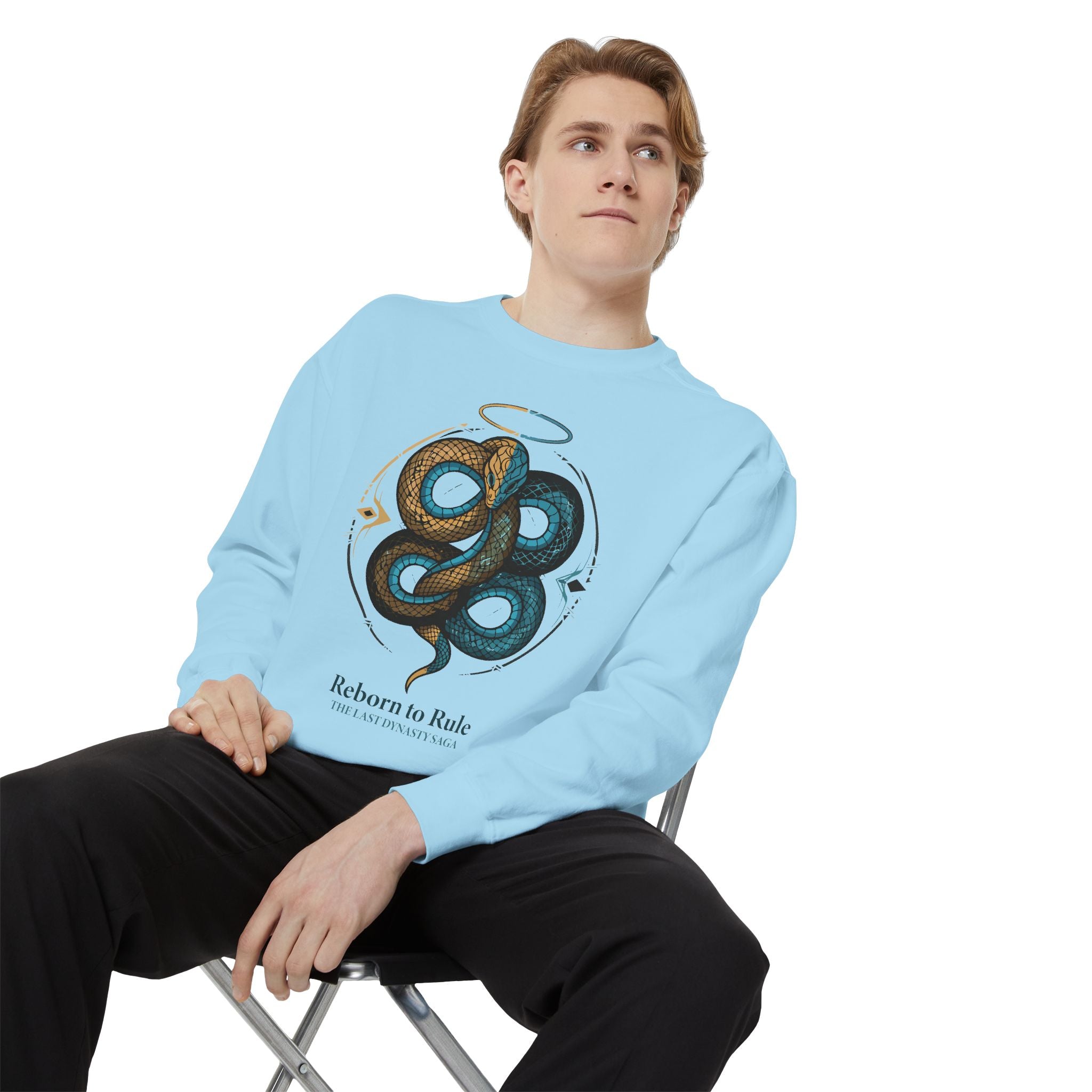 Snake Emblem Sweatshirt — "Reborn to Rule" Graphic Crewneck