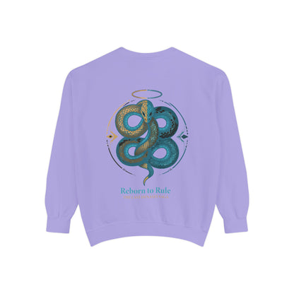 Snake Emblem Sweatshirt — "Reborn to Rule" Graphic Crewneck