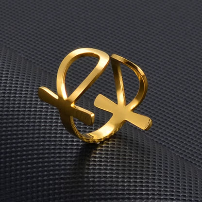 The Wrapped Ankh Open Band Symbol Ring