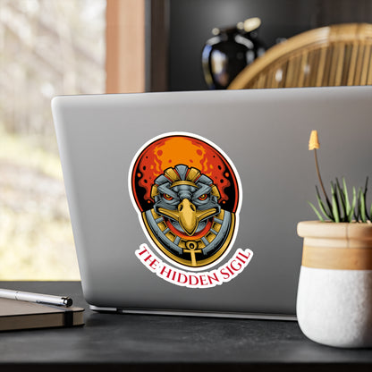 Egyptian Falcon Emblem Sticker — "The Hidden Sigil" Kiss-Cut Vinyl Decal