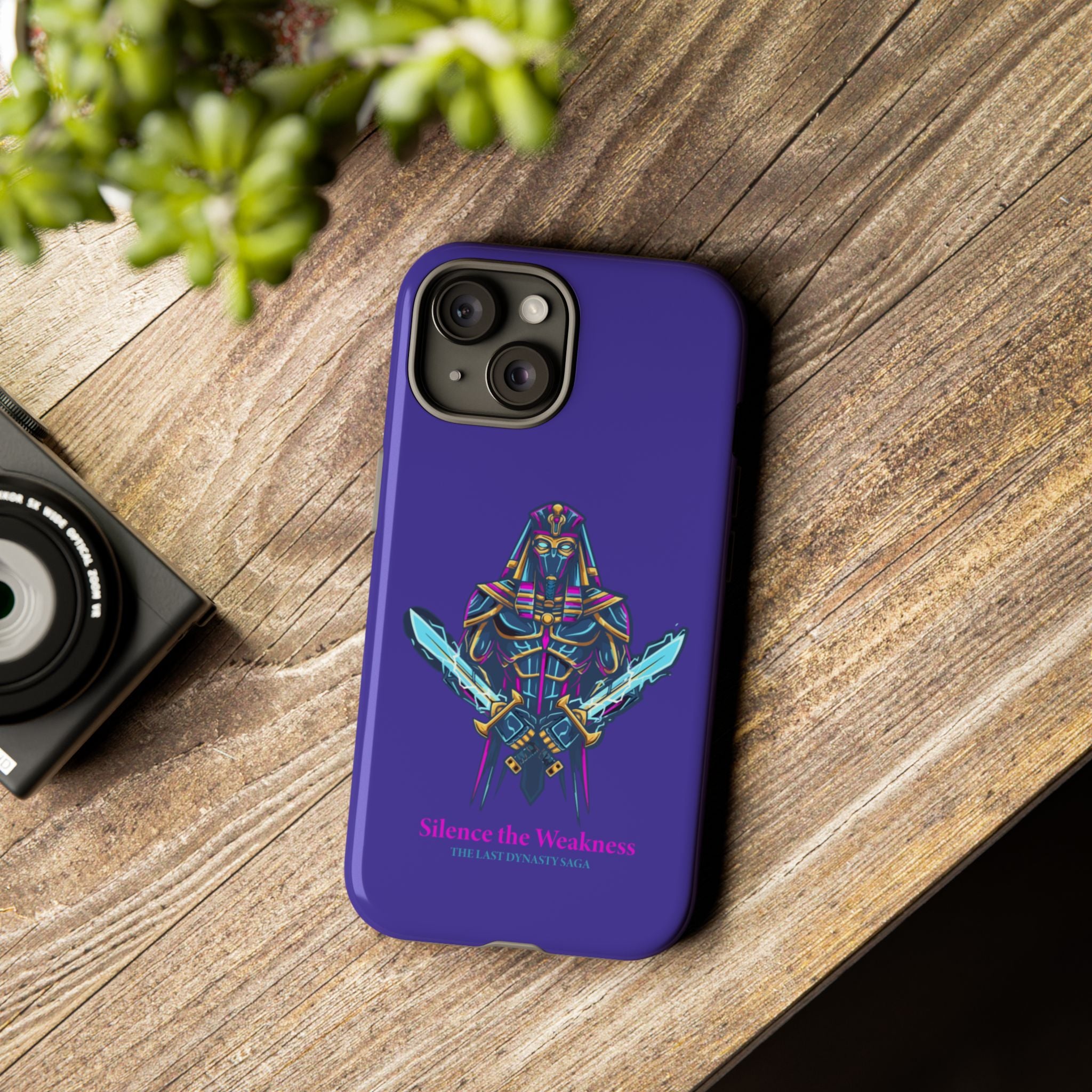 Phone Case — Neon Pharaoh Dual Swords "Silence the Weakness"