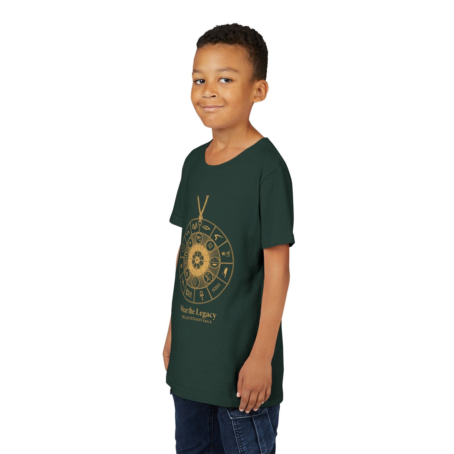 Youth Graphic Tee — THE SAGA Compass &amp; Abstract Hero&
