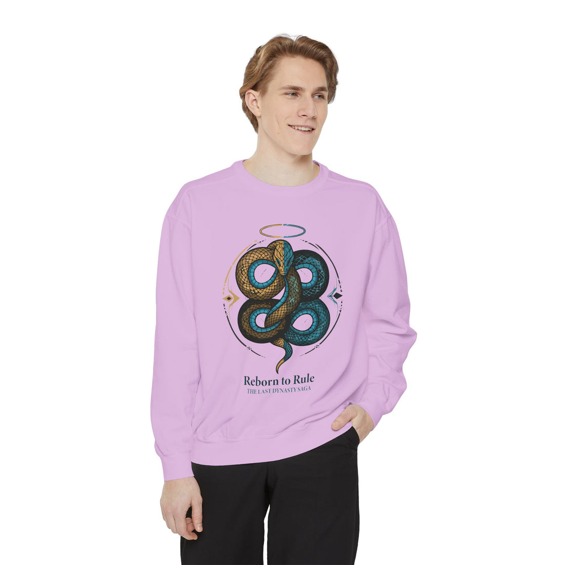 Snake Emblem Sweatshirt — "Reborn to Rule" Graphic Crewneck