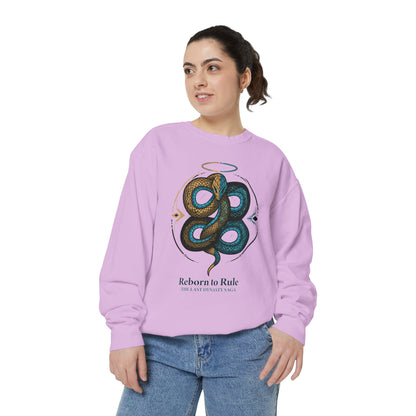 Snake Emblem Sweatshirt — "Reborn to Rule" Graphic Crewneck