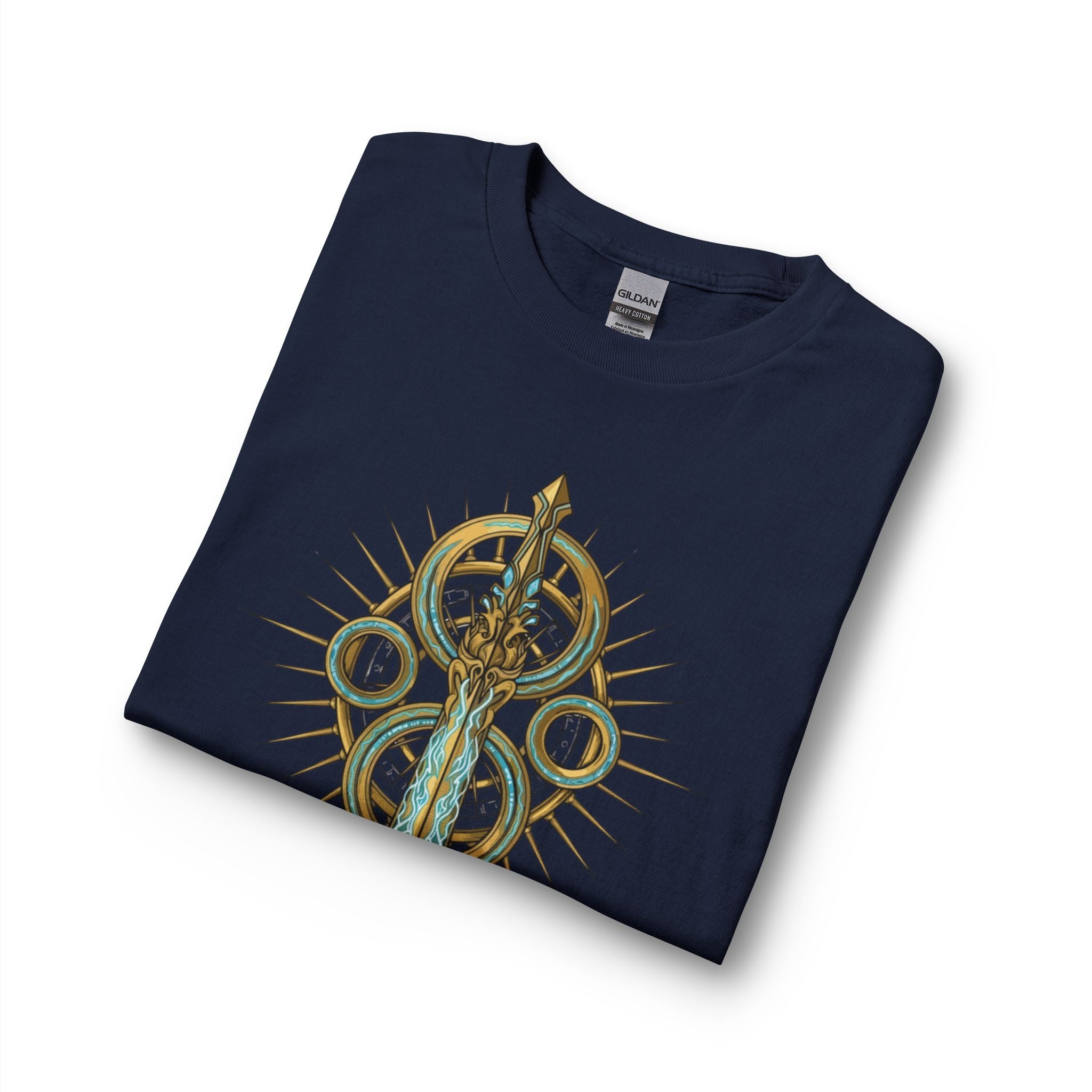 Strength Is Your Nature Long Sleeve Tee — Geometric Serpent Sword and Scarab Design