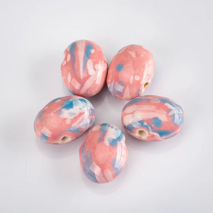 Imperial Kiln Ceramic Beads 5-Piece Porcelain Set – Vintage Restoration Style (