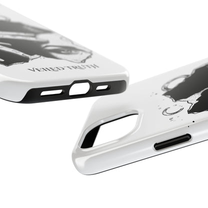 Tough Phone Case — Veiled Truth Black &amp; White Mystic Illustration