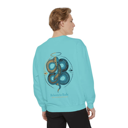 Snake Emblem Sweatshirt — "Reborn to Rule" Graphic Crewneck