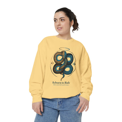 Snake Emblem Sweatshirt — "Reborn to Rule" Graphic Crewneck