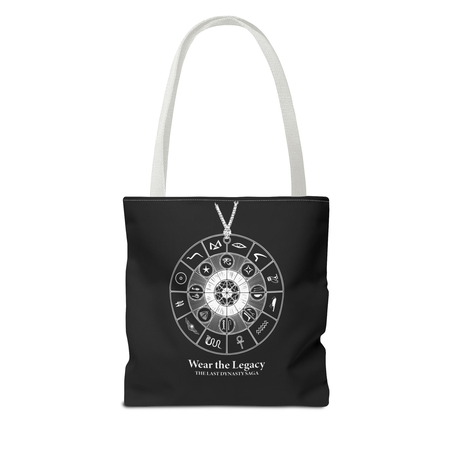 Mystic Temple Tote Bag — Ancient Light &amp; Symbolic Wheel AOP Tote