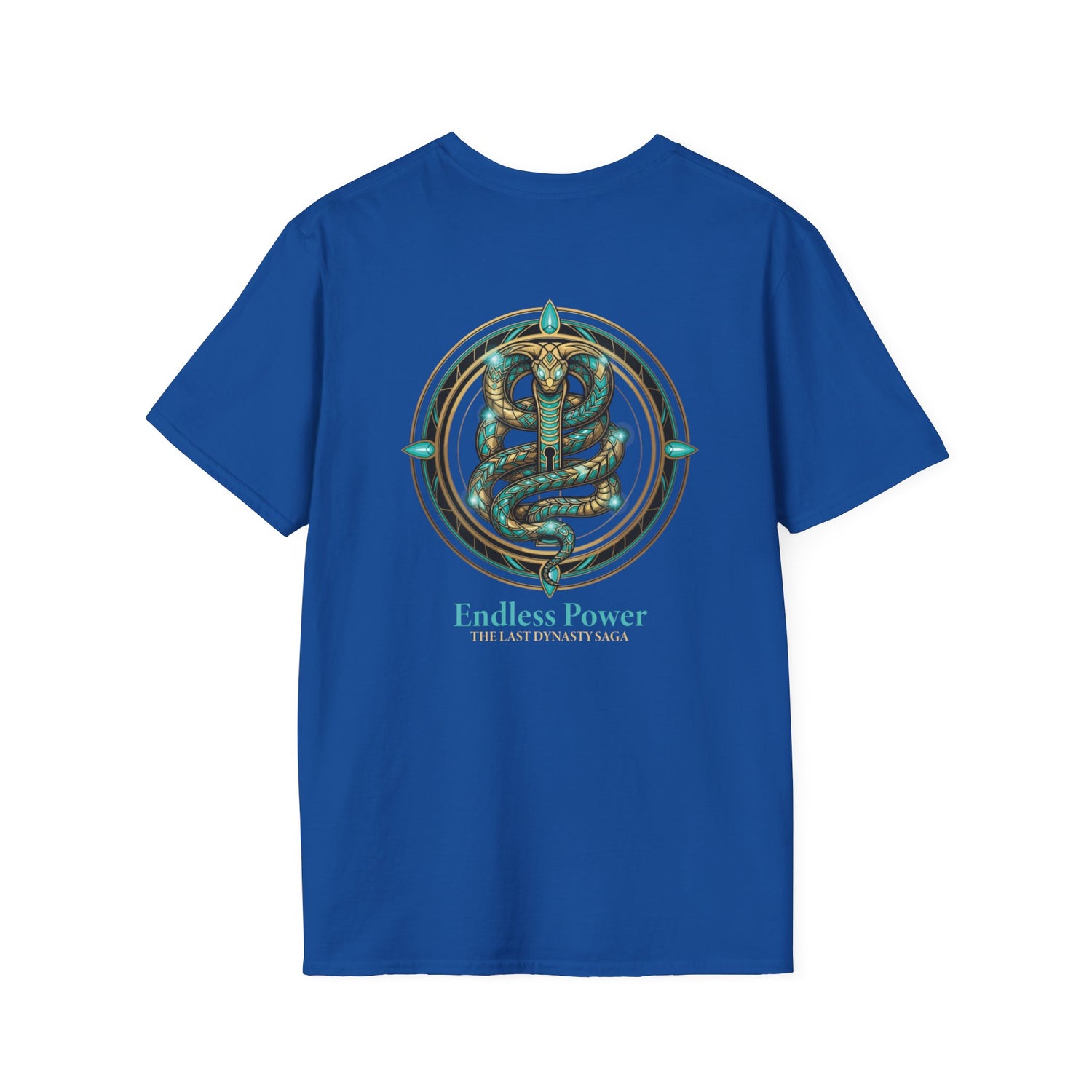 Egyptian Pharaoh Chest &amp; Serpent Back T-Shirt — "This Is Your Awakening / Endless Power"