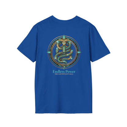 Egyptian Pharaoh Chest &amp; Serpent Back T-Shirt — "This Is Your Awakening / Endless Power"