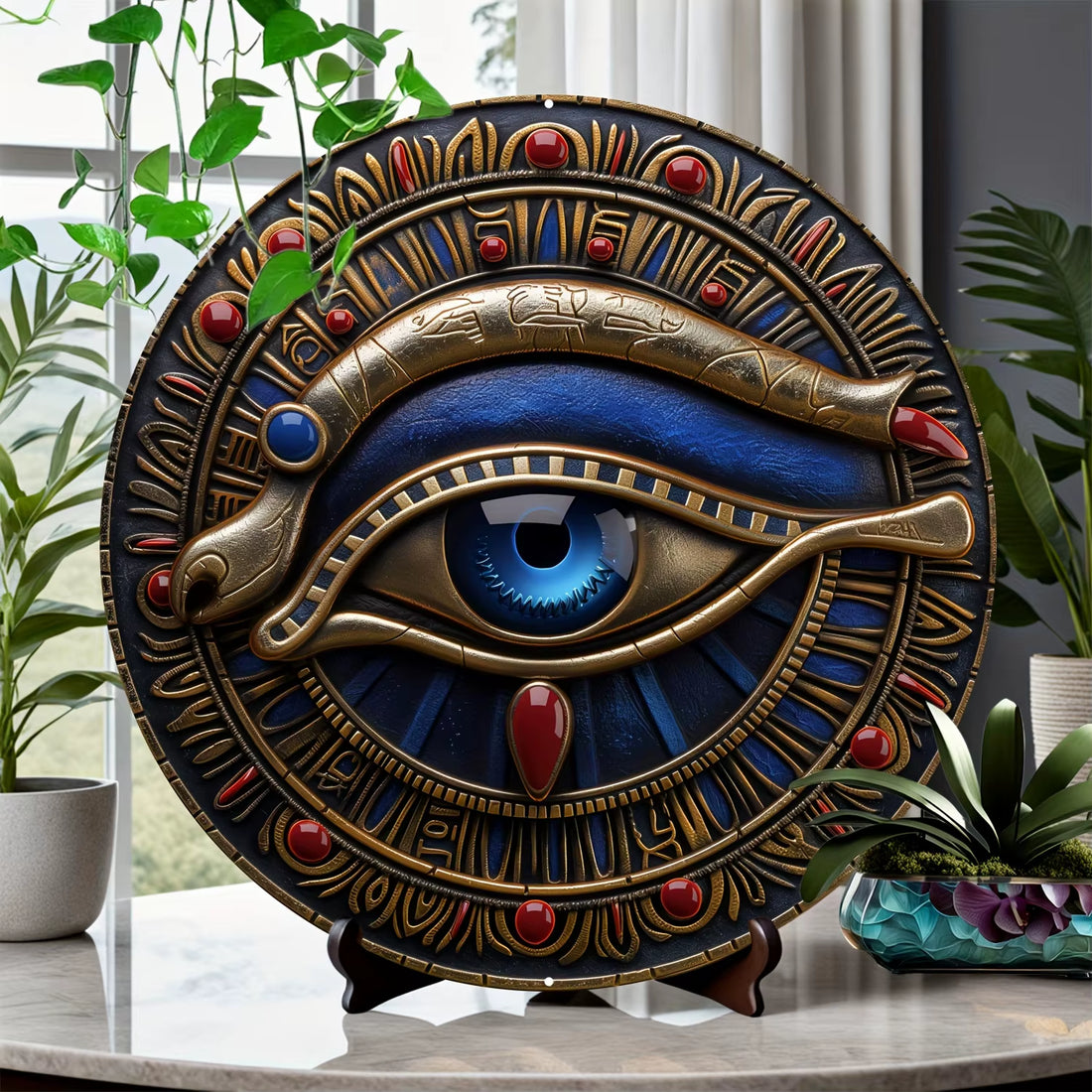 Eye of Horus Metal Wall Art UV-Printed Aluminum Sign – 3D Visual Effect