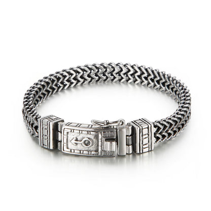 Ankh Mesh Bracelet 8mm Stainless Steel Chain | Symbol of Life