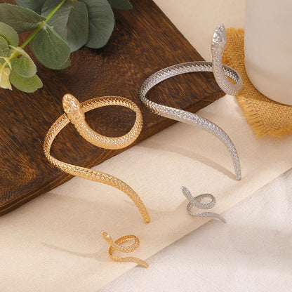 Elevate Your Style with the 2025 Punk Snake Bangles Ring Set - Aesthetic Cuff Bracelet for Women