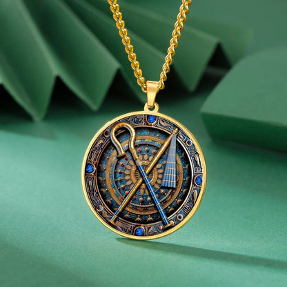 Discover the Power of Ancient Egypt with Our Crook and Flail Pendant Necklace - Stainless Steel Jewelry for All Occasions