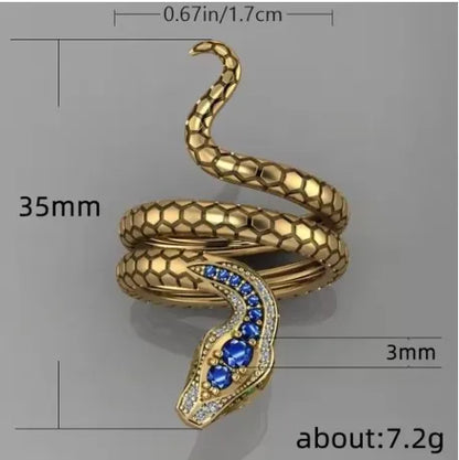 Embrace Elegance with Our Adjustable Snake-Shaped Cocktail Ring – Perfect for Any Occasion!