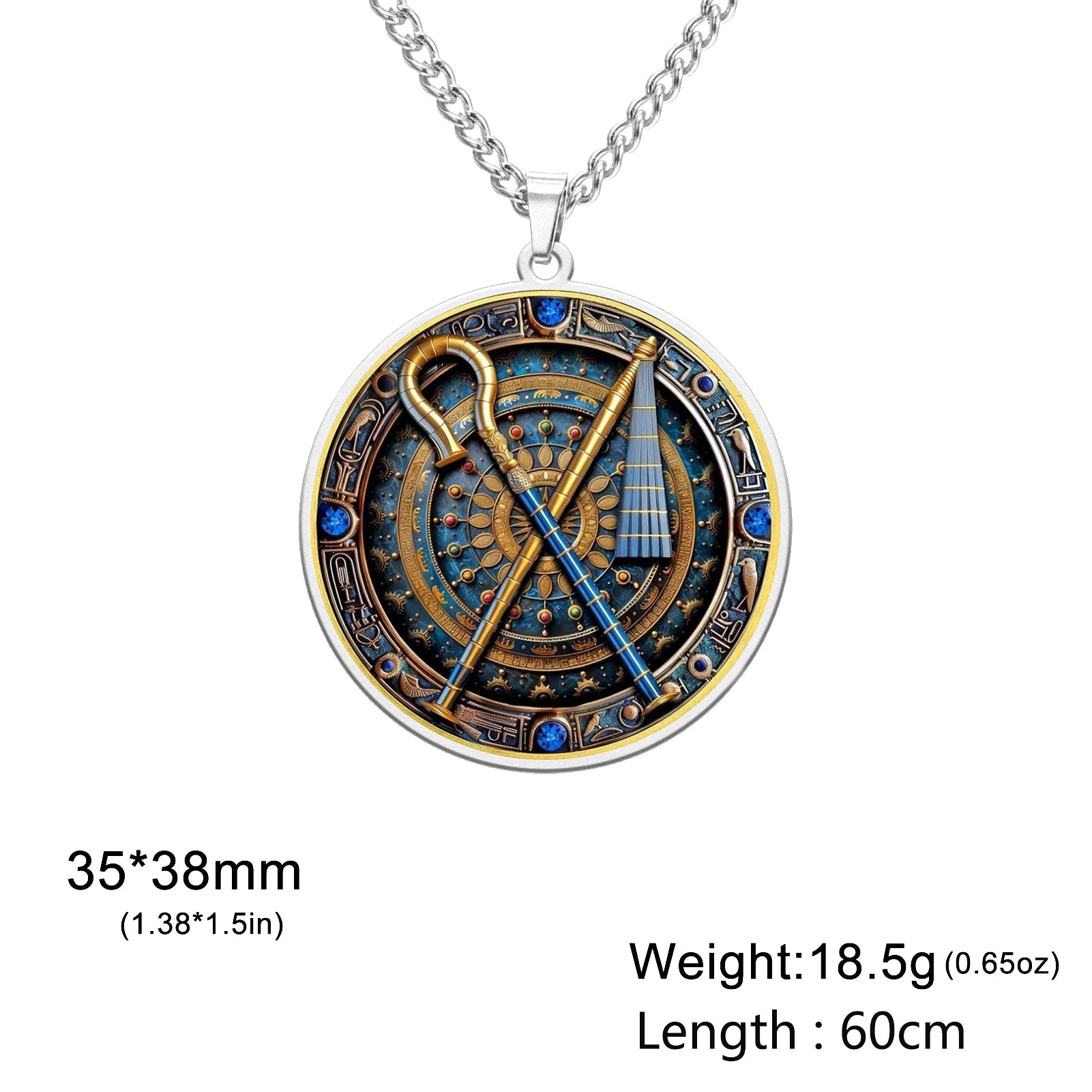 Discover the Power of Ancient Egypt with Our Crook and Flail Pendant Necklace - Stainless Steel Jewelry for All Occasions