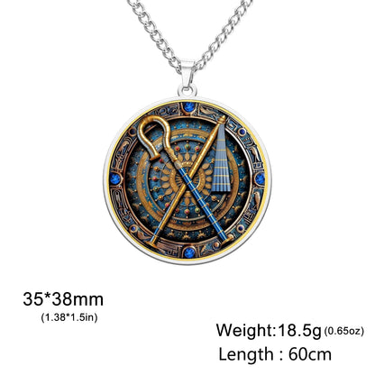 Discover the Power of Ancient Egypt with Our Crook and Flail Pendant Necklace - Stainless Steel Jewelry for All Occasions