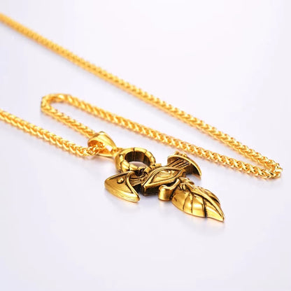 Grand Ankh &amp; Eye Pendant 316L Stainless Steel | 22" Wheat Chain