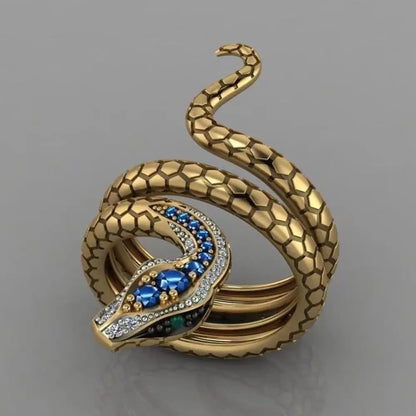 Embrace Elegance with Our Adjustable Snake-Shaped Cocktail Ring – Perfect for Any Occasion!