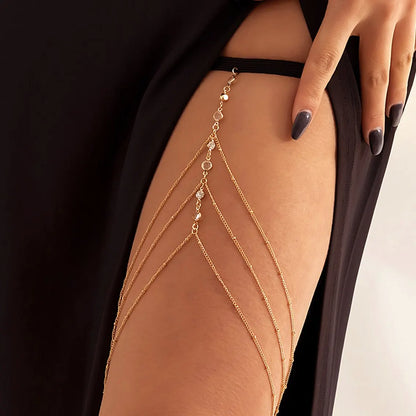 Elevate Your Summer Style with Our Adjustable Boho Crystal Leg Chain - Perfect for Beach Days and Festive Nights!
