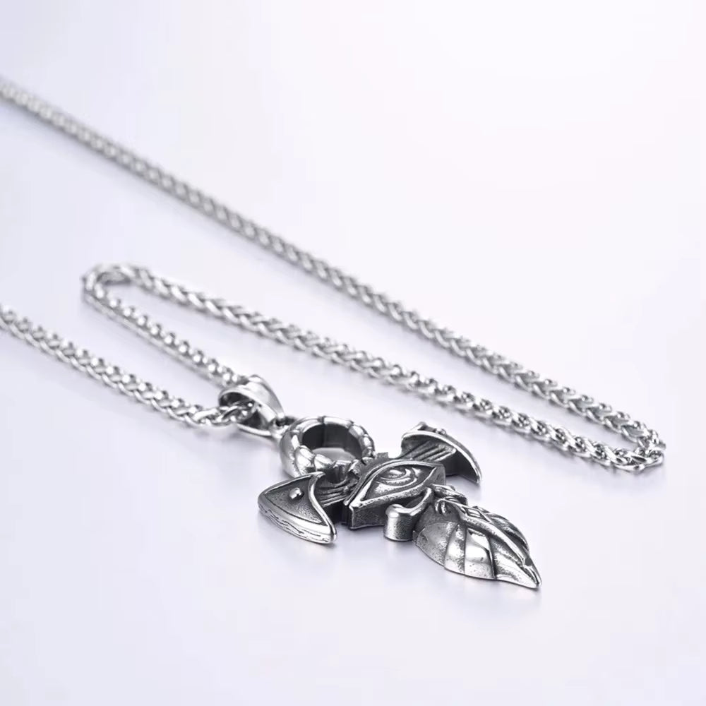 Grand Ankh &amp; Eye Pendant 316L Stainless Steel | 22" Wheat Chain