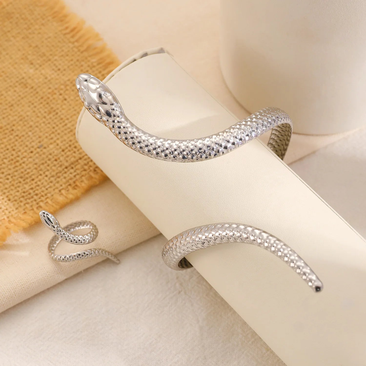Elevate Your Style with the 2025 Punk Snake Bangles Ring Set - Aesthetic Cuff Bracelet for Women