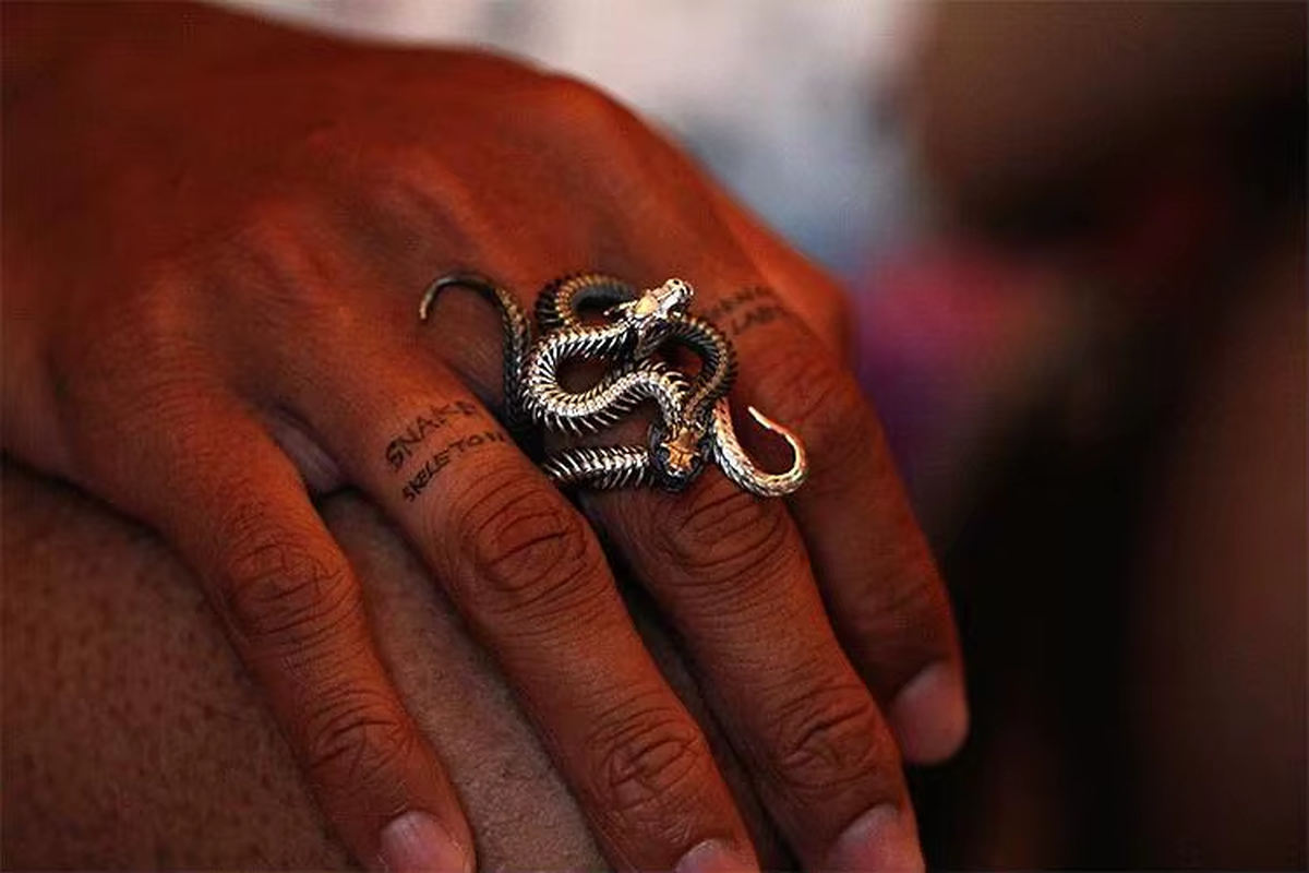 Serpent Coil Ring Adjustable Stainless Steel Animal Band