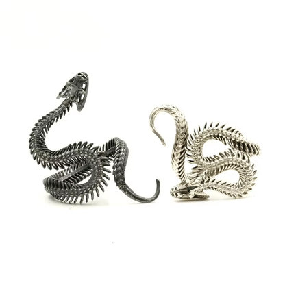 Serpent Coil Ring Adjustable Stainless Steel Animal Band