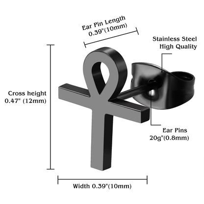 The Ankh Stud Set 6-Piece Stainless Steel Collection