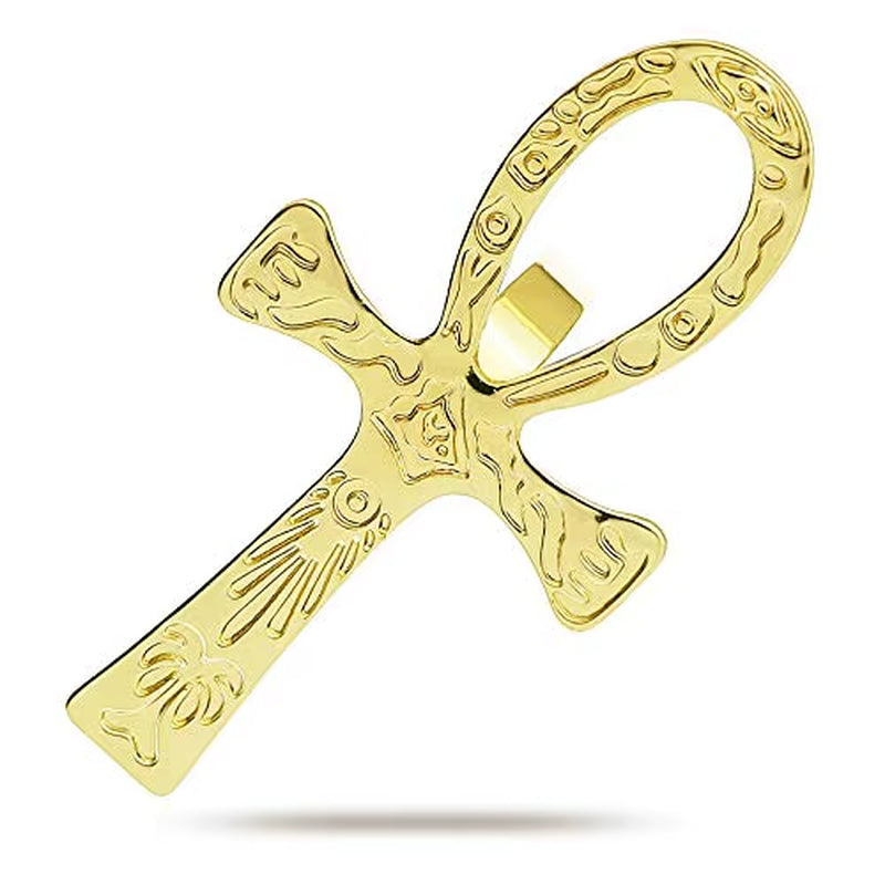 Carved Ankh Band Ring Adjustable Vintage Finish | Symbol of Life