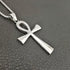 Iced Ankh Pendant Necklace Gold-Tone Stainless Steel Key of Life with Crystal Detailing
