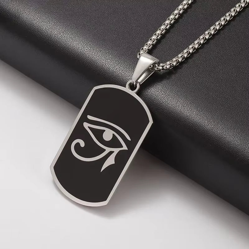 Stainless Steel Ancient Egyptian Ankh Cross Life Key Totem Necklace Men and Women Lucky Amulet Jewelry